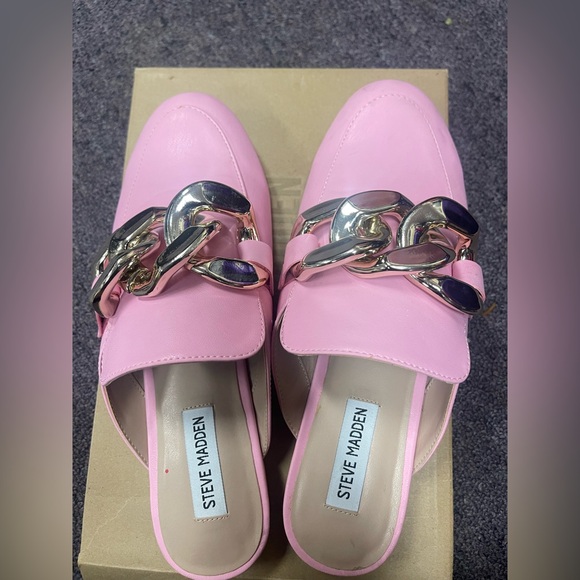 Steve Madden Pink Mules with Gold Chain (New with a few blemishes/Box not inc) - Picture 3 of 5